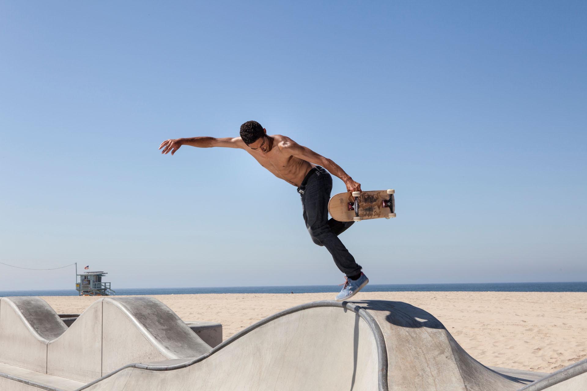 September 2012 - Venice Beach, USA: Skater in the skate park in Venice Beach in Los Angeles, California, USA.